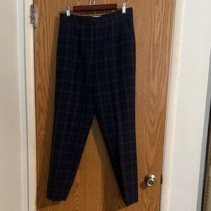 Vintage Pendleton High Rise Argyle Tartan Plaid Pants Navy Green Red Size 12